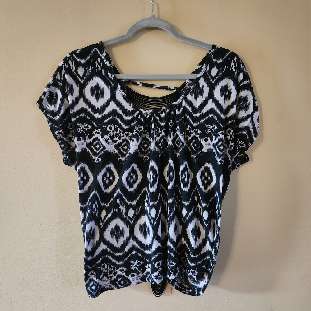 Monochrome Black And White Patterned Blouse